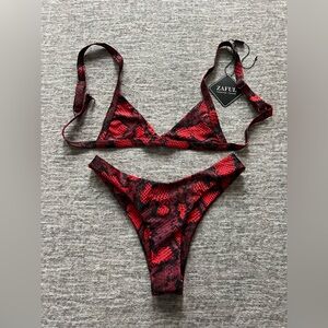 Zaful Bold Red Snake Bikini